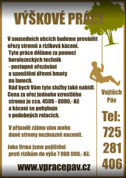 Nabídka výškových prací